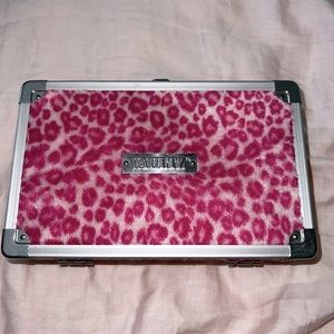 vaultz jewelry safe keep box pink leopard silver